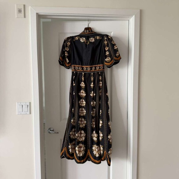 Farm Rio Black Bold Flowers Organic Cotton Midi Dress - Picture 8 of 8